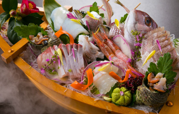 ノドグロ炙り＋舟盛り会席